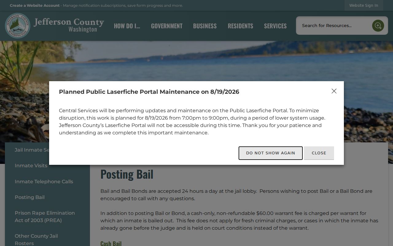Jefferson County arrest bail and release information