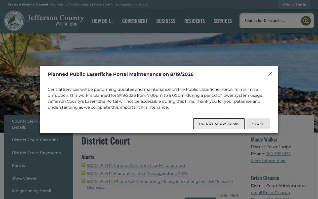Jefferson County District Court criminal and municipal case records