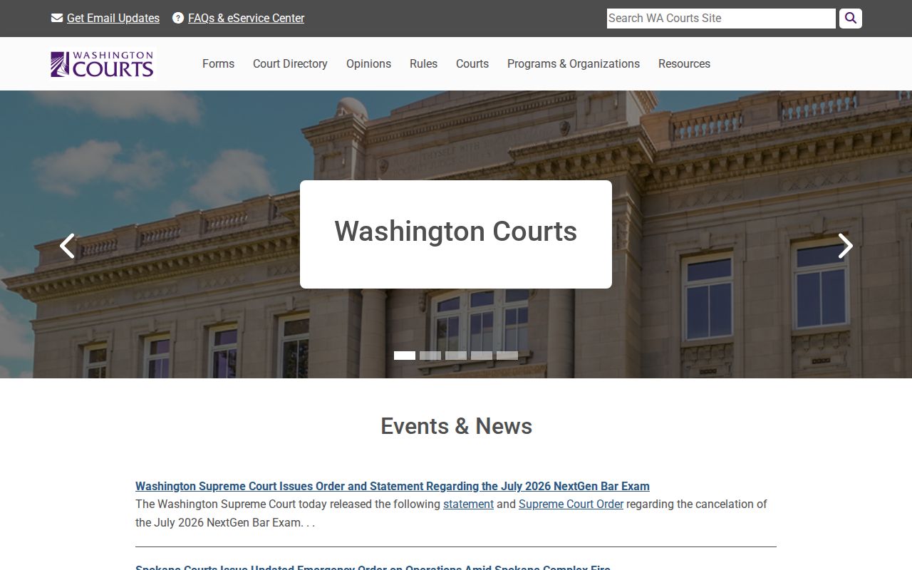 Jefferson County criminal history search through the Washington Courts case index
