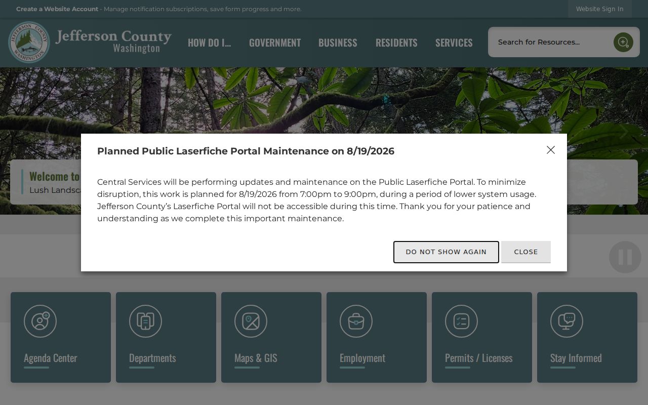 Jefferson County government directory for criminal history record offices