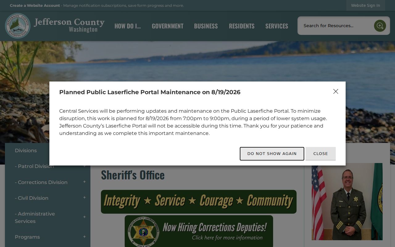 Jefferson County Sheriff criminal records and fingerprint service information